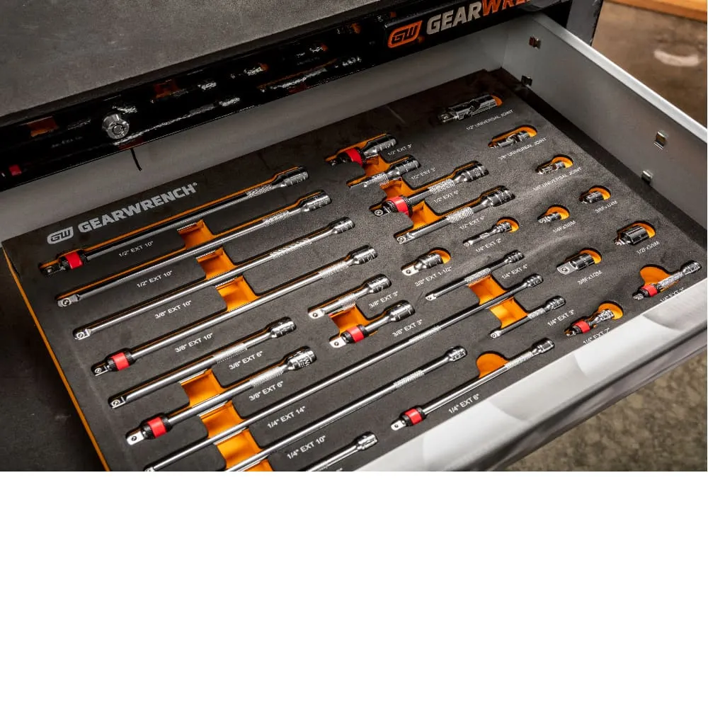 GearWrench 86523 29 Pc. 1/4", 3/8", 1/2" Drive Chrome Tool Accessories Set with EVA Foam Tray