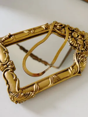 Gold Herringbone Necklace - Water Resistant