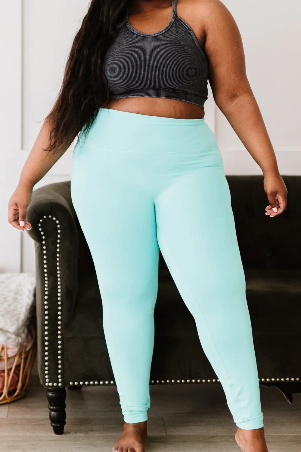High Waisted Active Leggings Mint