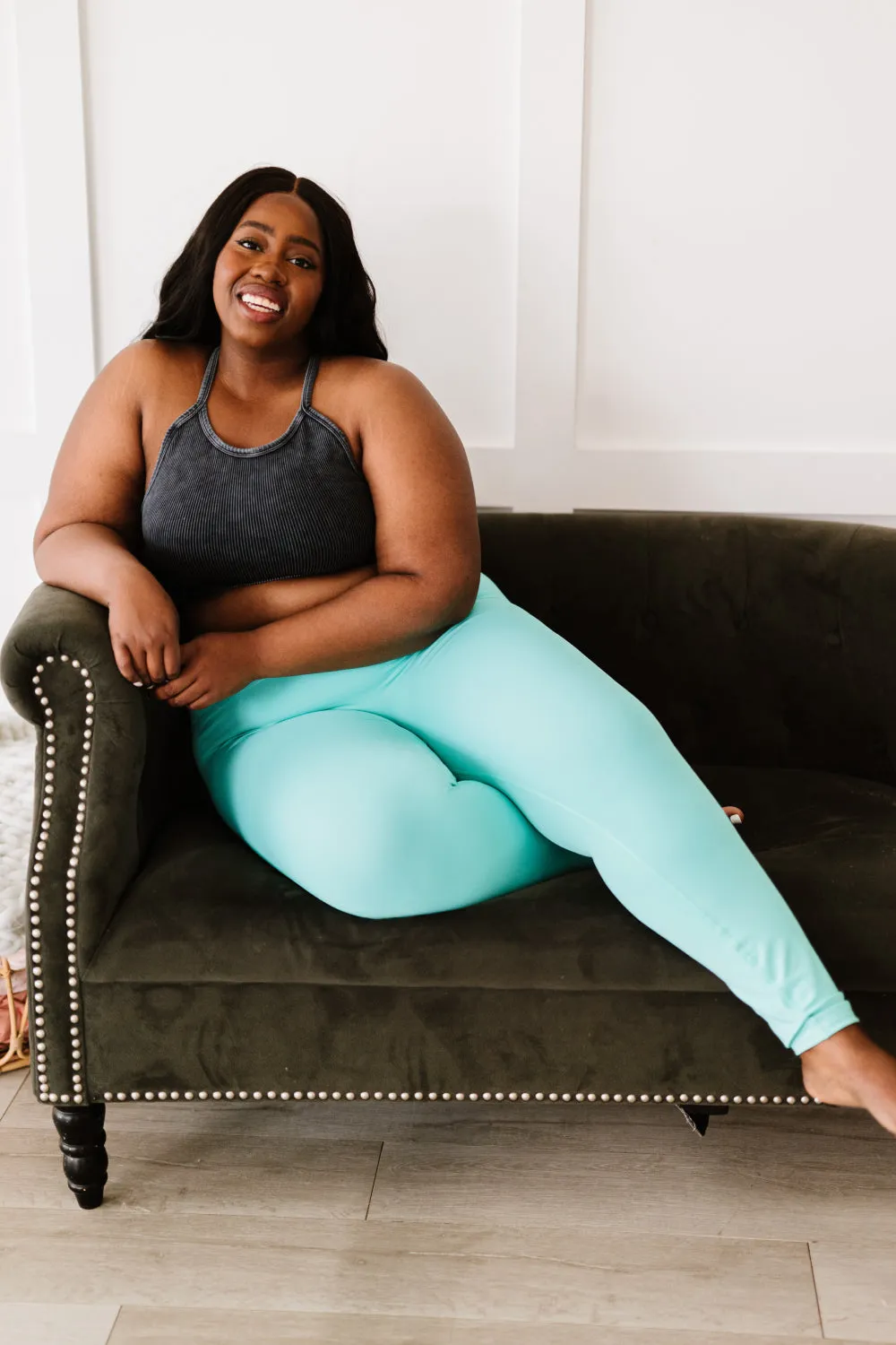 High Waisted Active Leggings Mint