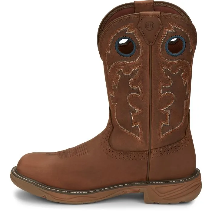 Justin Men's 11" Waterproof Rush Pull-On Round Toe Work Boots