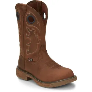 Justin Men's 11" Waterproof Rush Pull-On Round Toe Work Boots