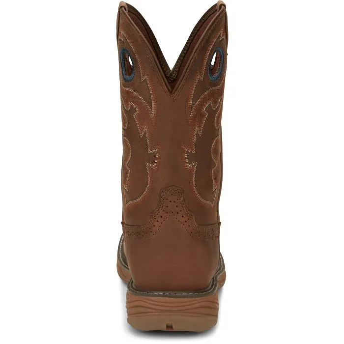 Justin Men's 11" Waterproof Rush Pull-On Round Toe Work Boots