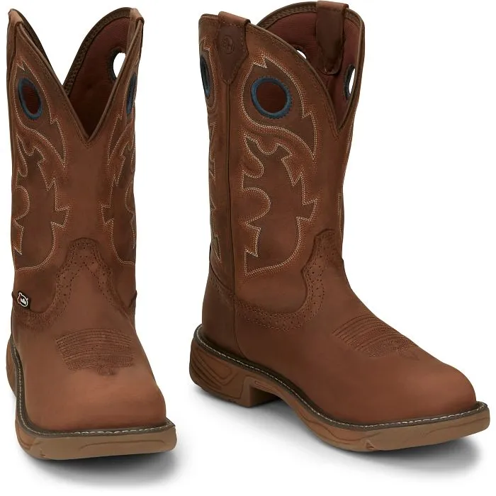 Justin Men's 11" Waterproof Rush Pull-On Round Toe Work Boots