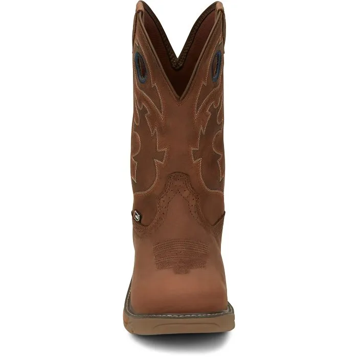 Justin Men's 11" Waterproof Rush Pull-On Round Toe Work Boots
