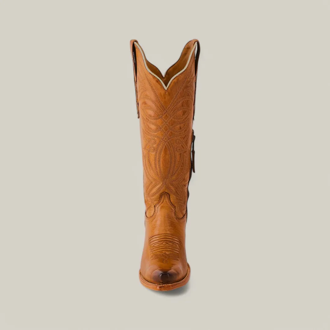Kellie Clayton Gold Lether Sole - Tall Shaft - Snip Toe
