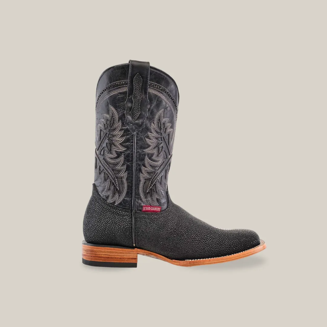 King Stingray Print Black - Square Toe