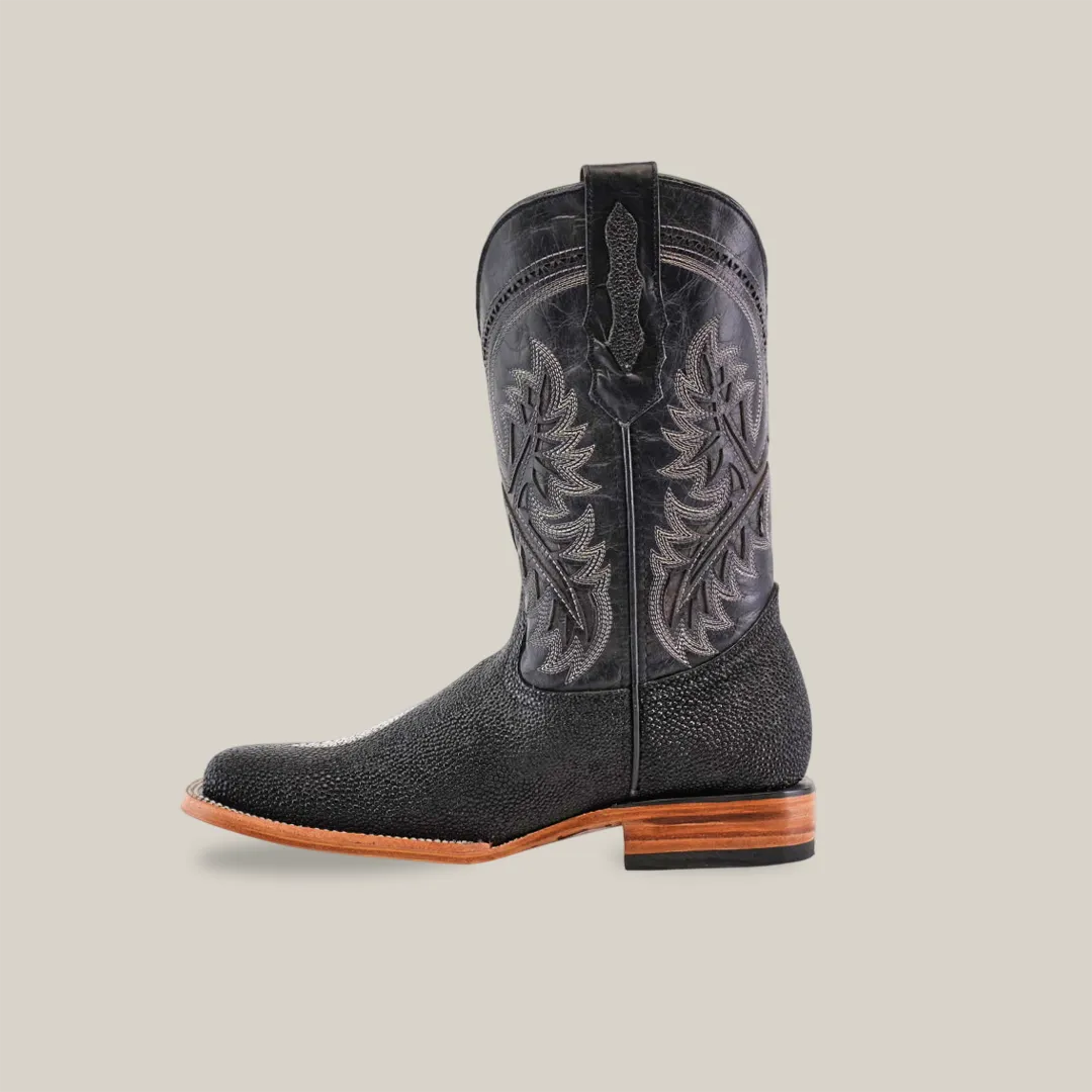 King Stingray Print Black - Square Toe
