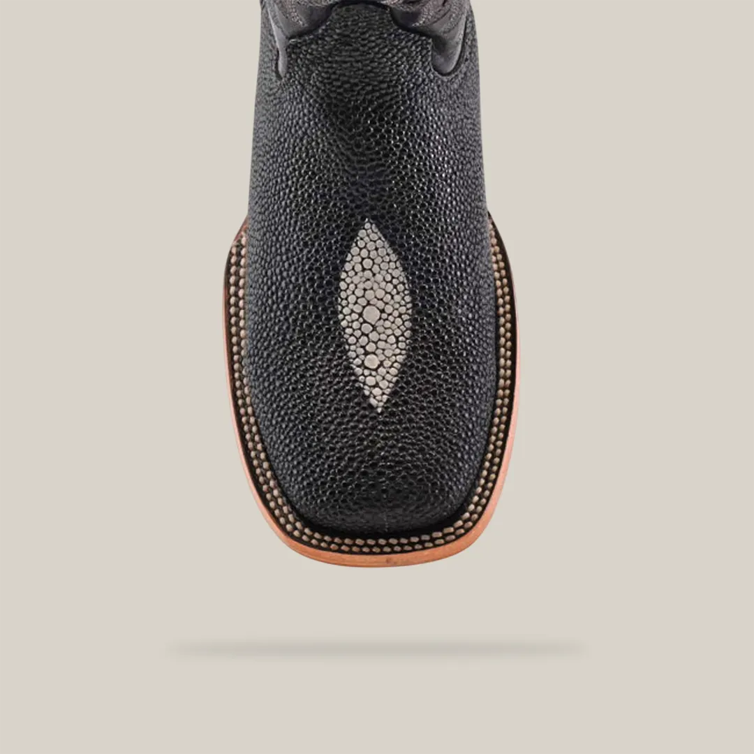 King Stingray Print Black - Square Toe