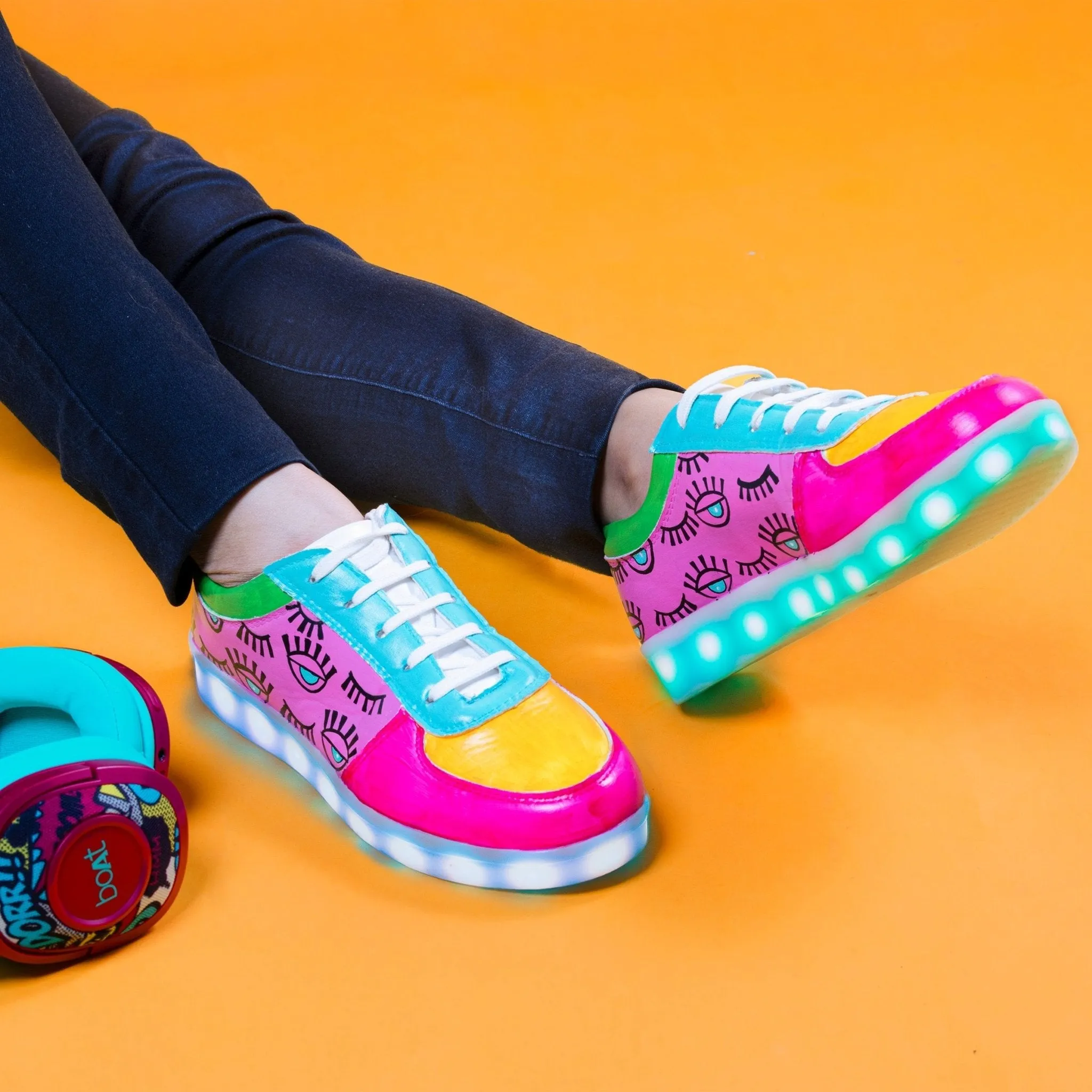 Light Me Up Sneakers - Ankle (Evil Eye Edition)