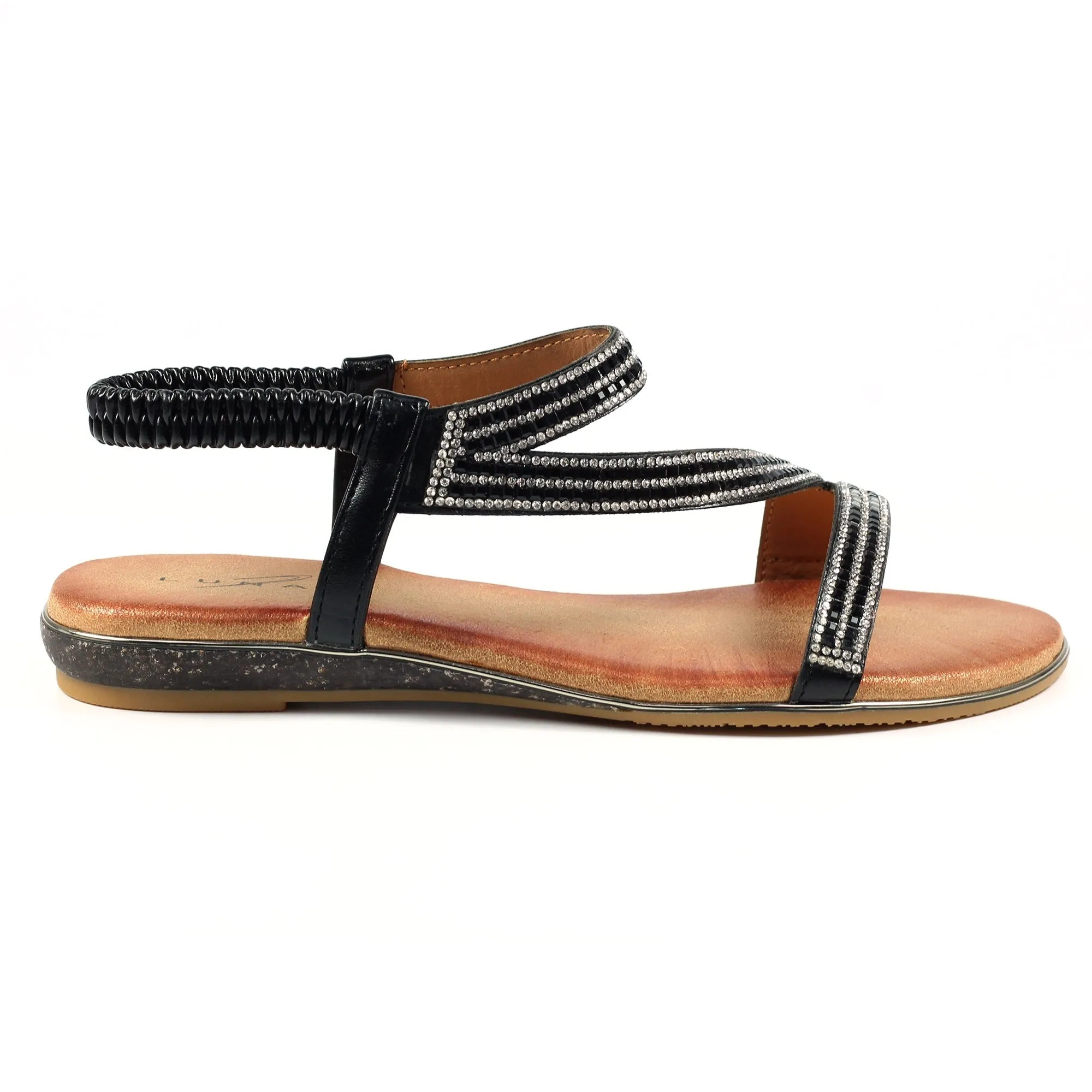 Lunar JLH321 Blaise II Black Womens Comfortable Summer Sandals