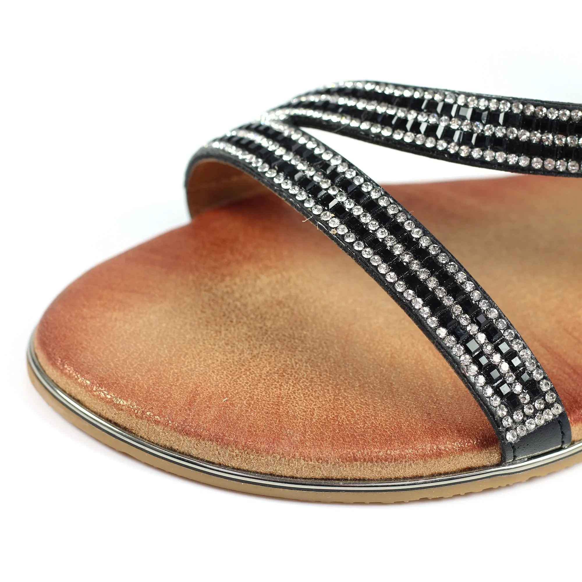 Lunar JLH321 Blaise II Black Womens Comfortable Summer Sandals