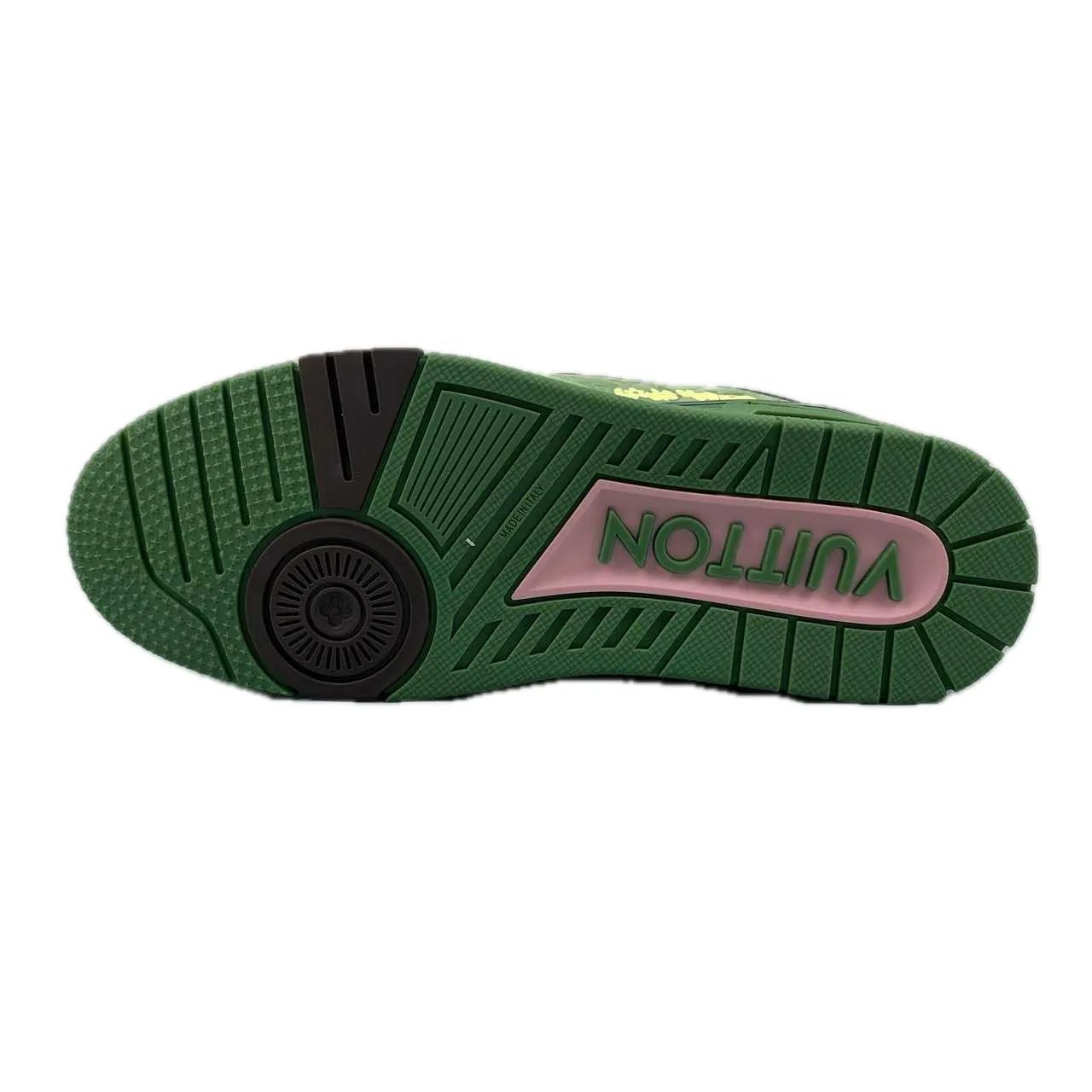 LV Trainers Monogram Embossed Nubuck Calf Leather Green Sneaker