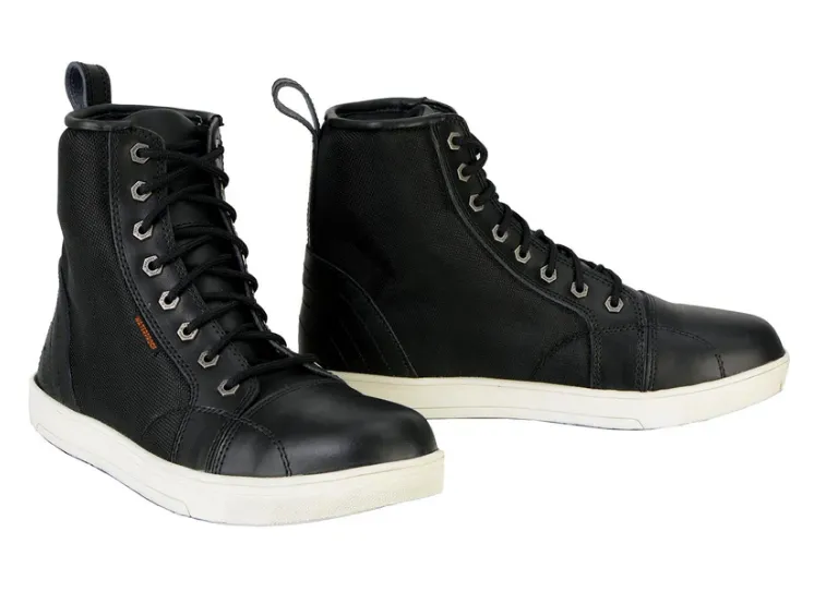 Milwaukee Leather Men's Waterproof Black Leather Motorcycle Reinforced Street Riding Shoes w/Ankle Support - MBM9004WP