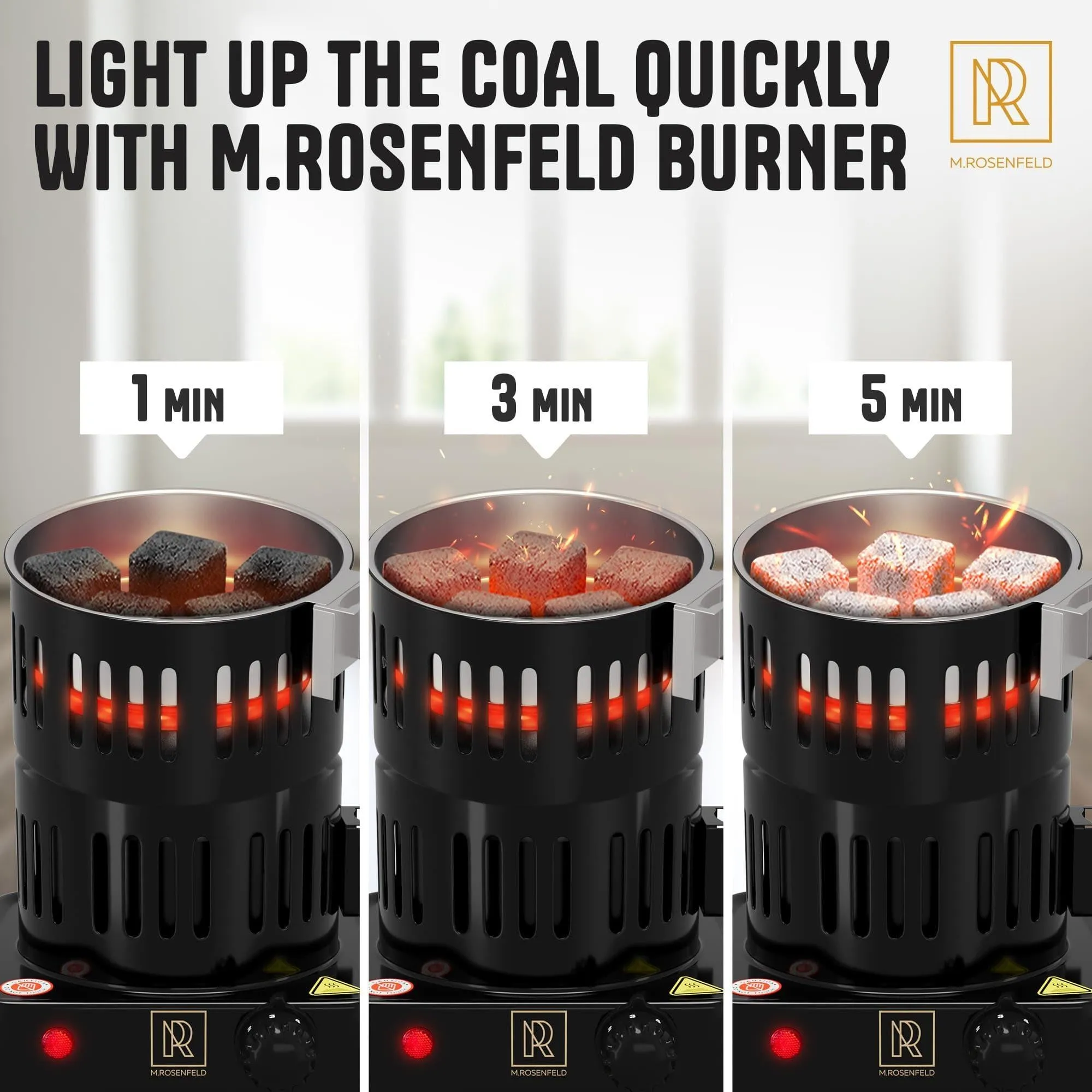 Multipurpose Electric Charcoal Starter   800W Electric Charcoal Burner ETL Approved Electric Stove   Coconut Charcoal Lighters with Tongs   800W Hot Plate Electric   304 Stainless Steel Coiled Burner