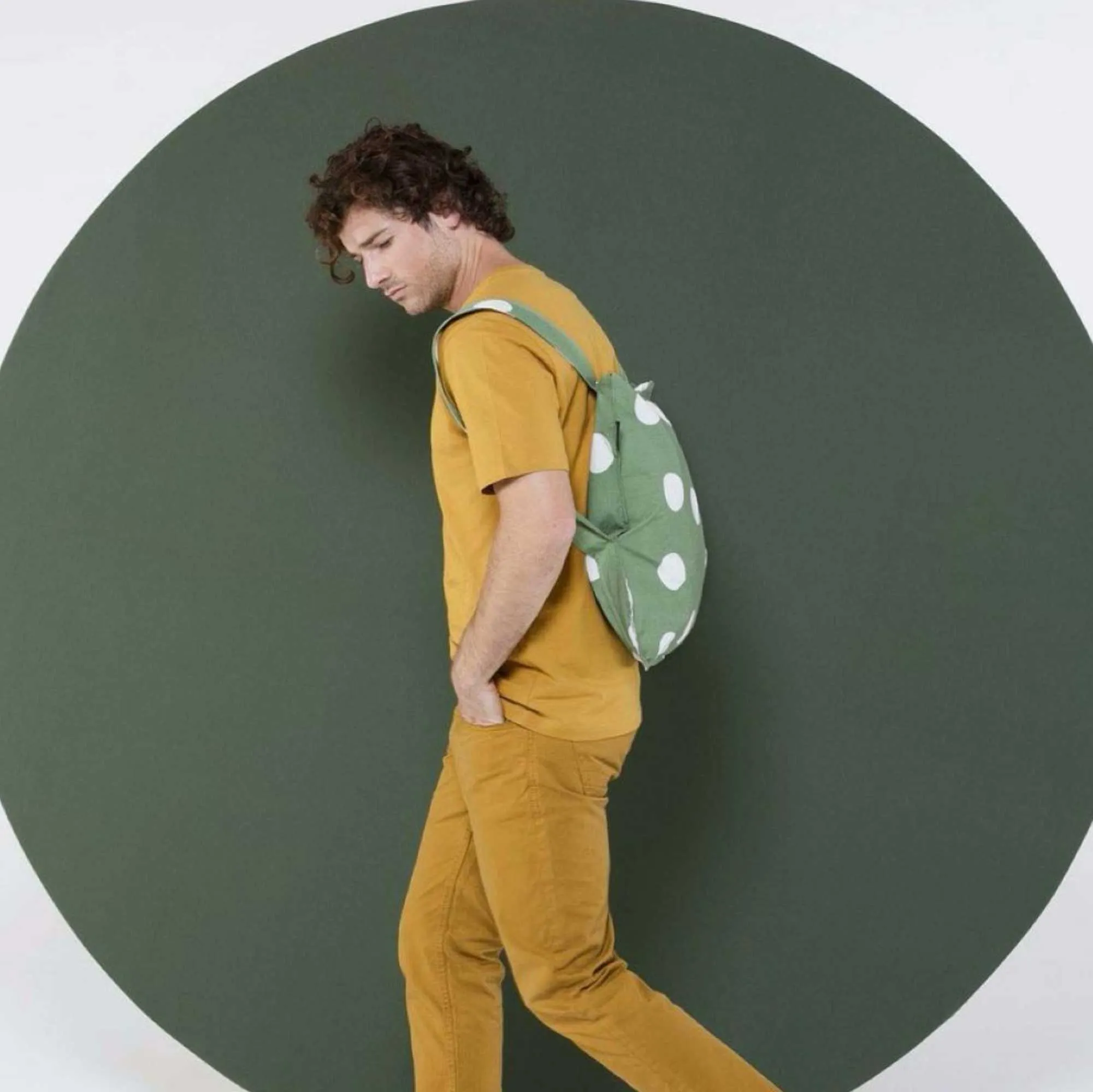 Notabag Recycled 2-Way Bag&Backpack, Olive Dots