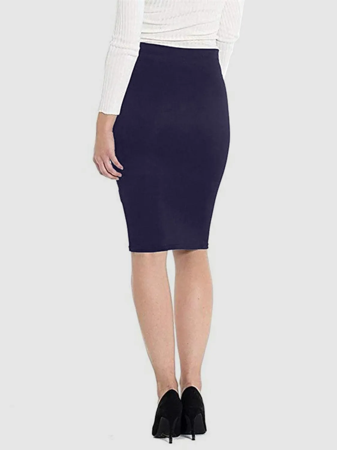 Office Chic High Waist Knee Length Pencil Skirt
