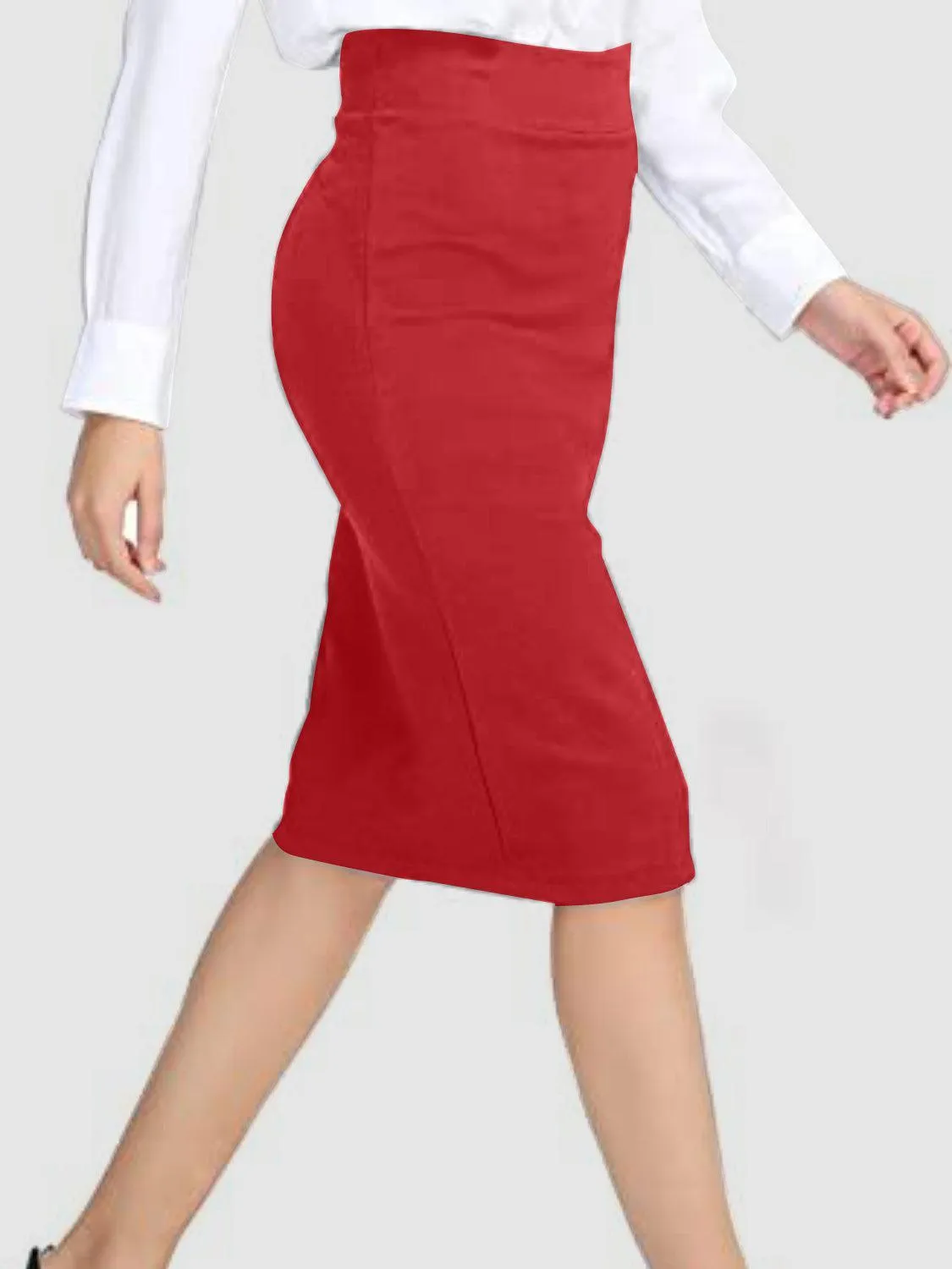 Office Chic High Waist Knee Length Pencil Skirt
