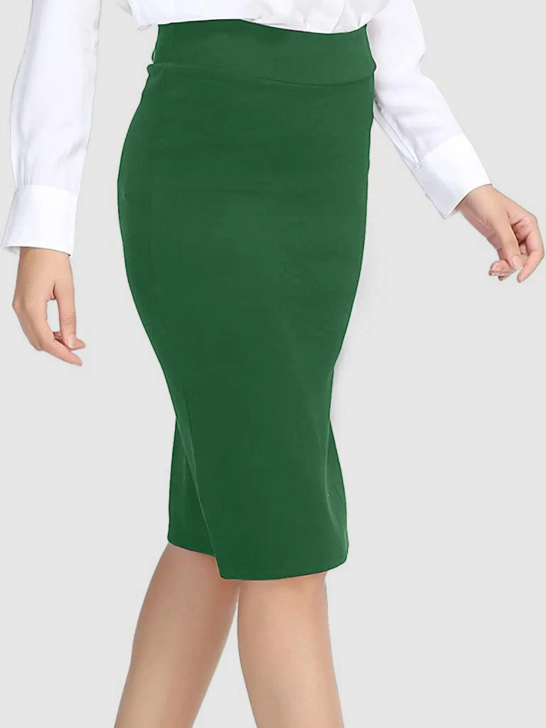 Office Chic High Waist Knee Length Pencil Skirt