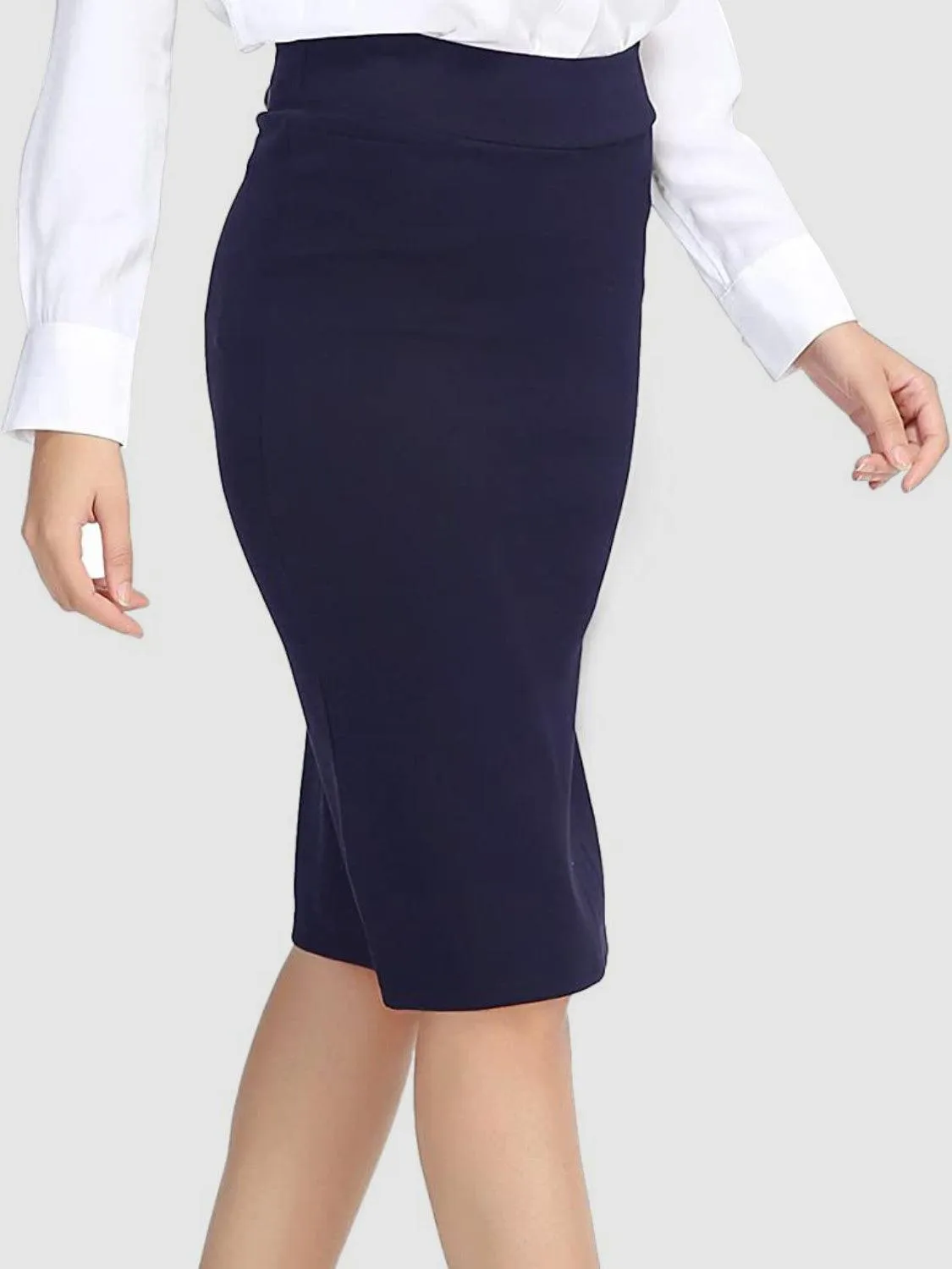 Office Chic High Waist Knee Length Pencil Skirt