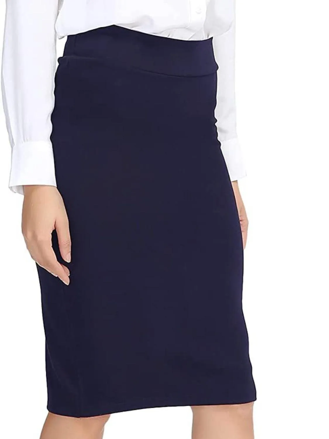 Office Chic High Waist Knee Length Pencil Skirt