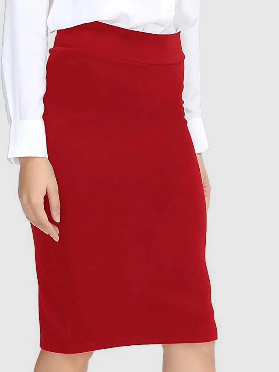 Office Chic High Waist Knee Length Pencil Skirt