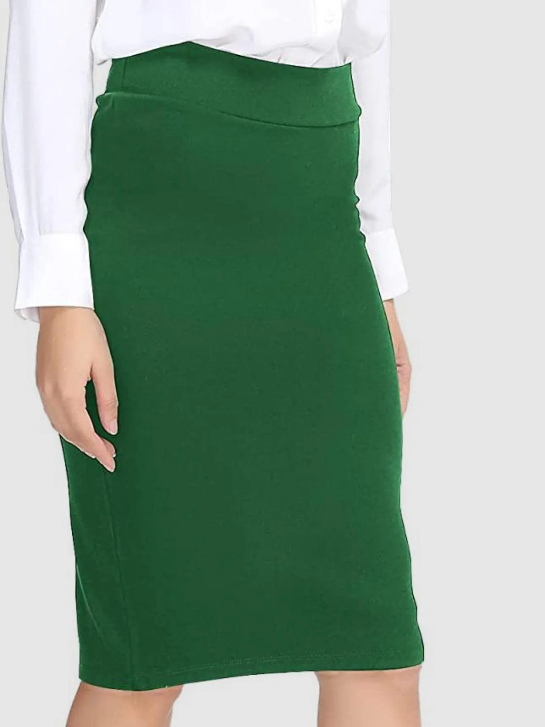 Office Chic High Waist Knee Length Pencil Skirt