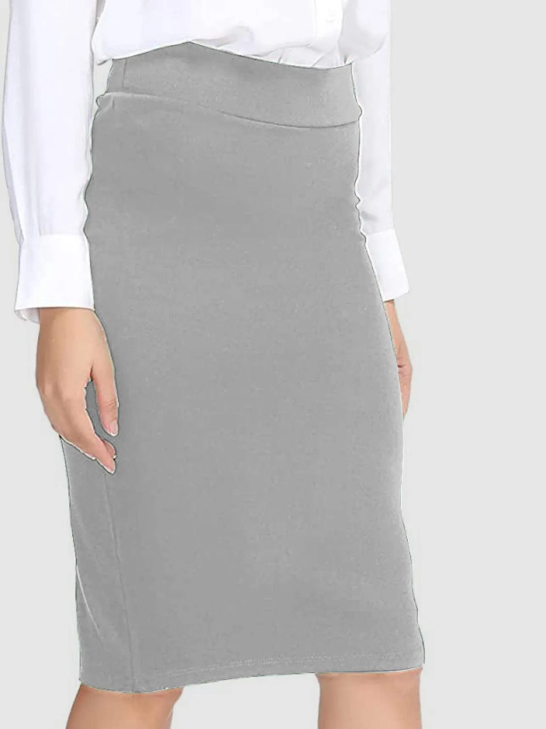 Office Chic High Waist Knee Length Pencil Skirt