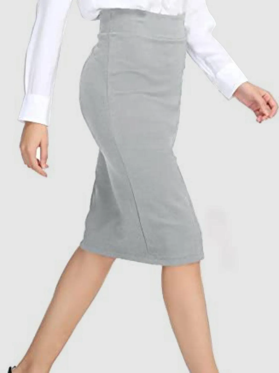 Office Chic High Waist Knee Length Pencil Skirt