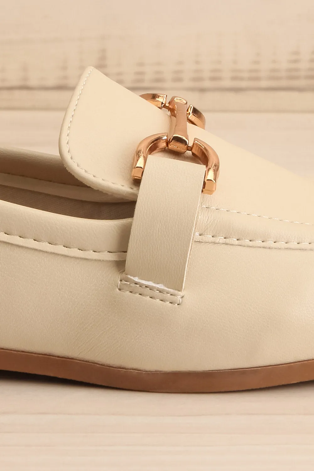 Picasso Ivory | Pointed Faux-Leather Loafers