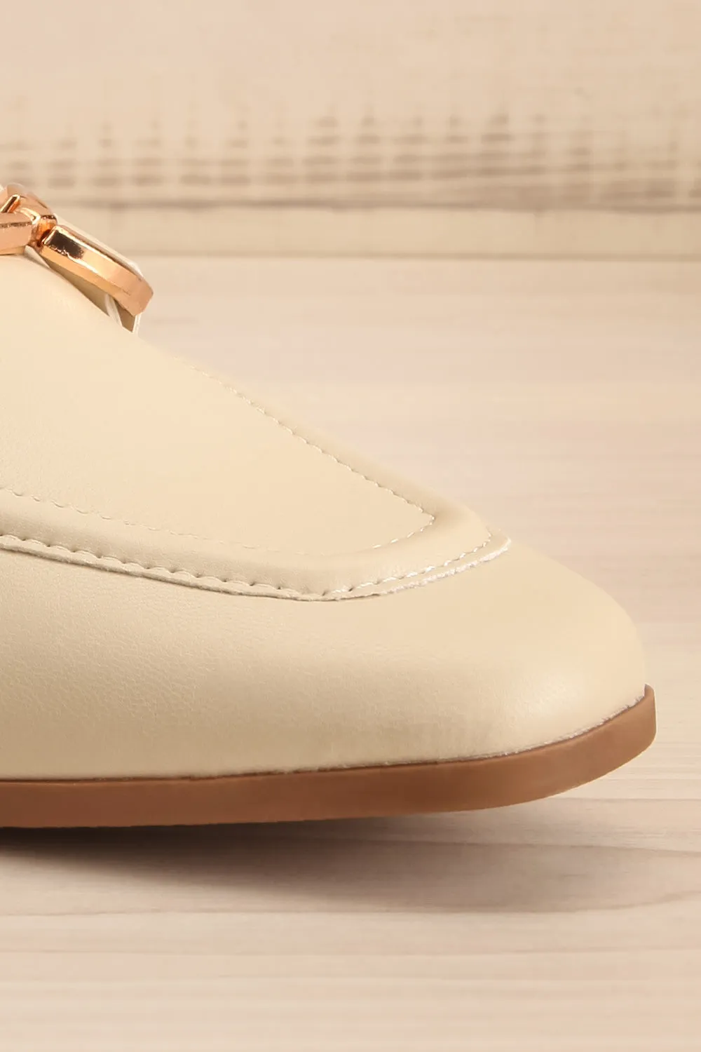 Picasso Ivory | Pointed Faux-Leather Loafers