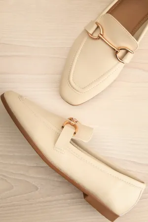 Picasso Ivory | Pointed Faux-Leather Loafers