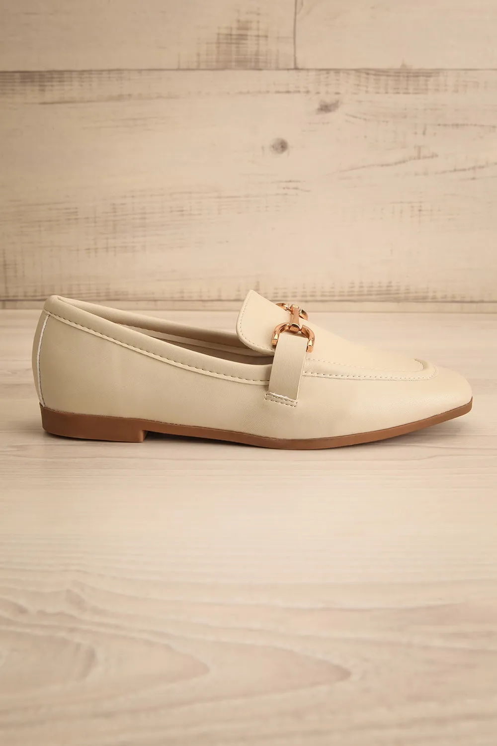 Picasso Ivory | Pointed Faux-Leather Loafers