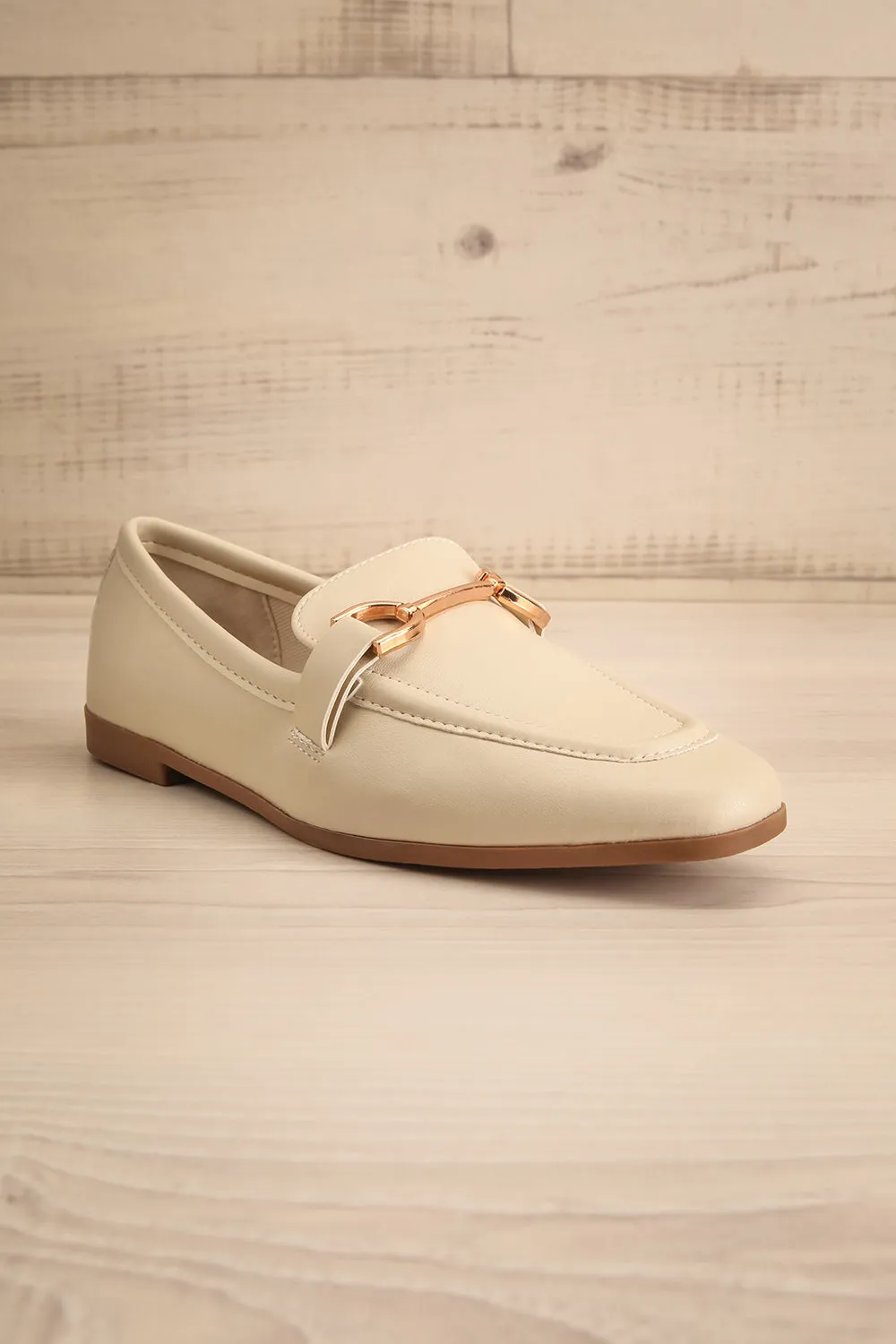 Picasso Ivory | Pointed Faux-Leather Loafers