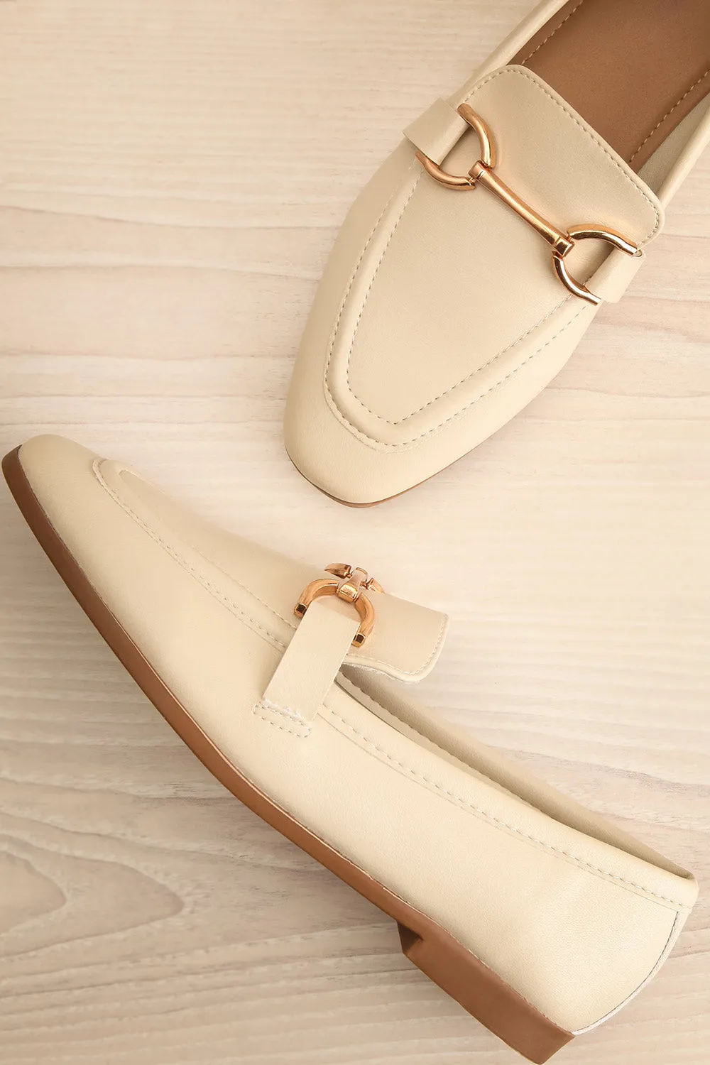 Picasso Ivory | Pointed Faux-Leather Loafers