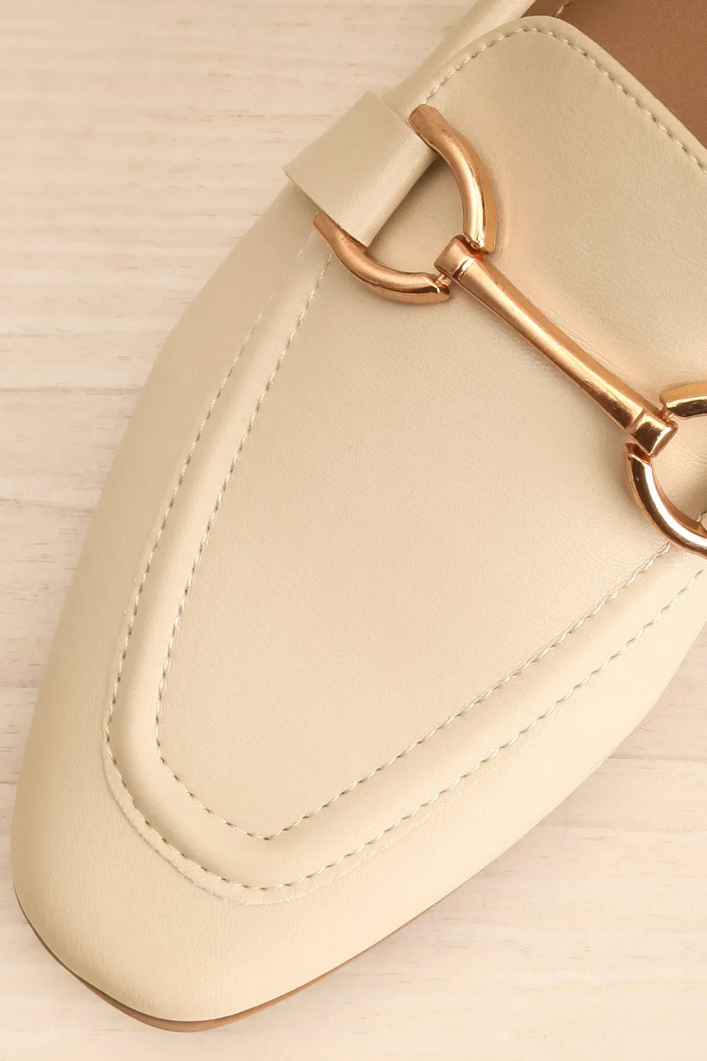 Picasso Ivory | Pointed Faux-Leather Loafers