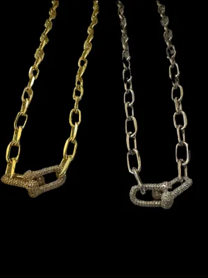 Polished Link CZ Interlocked