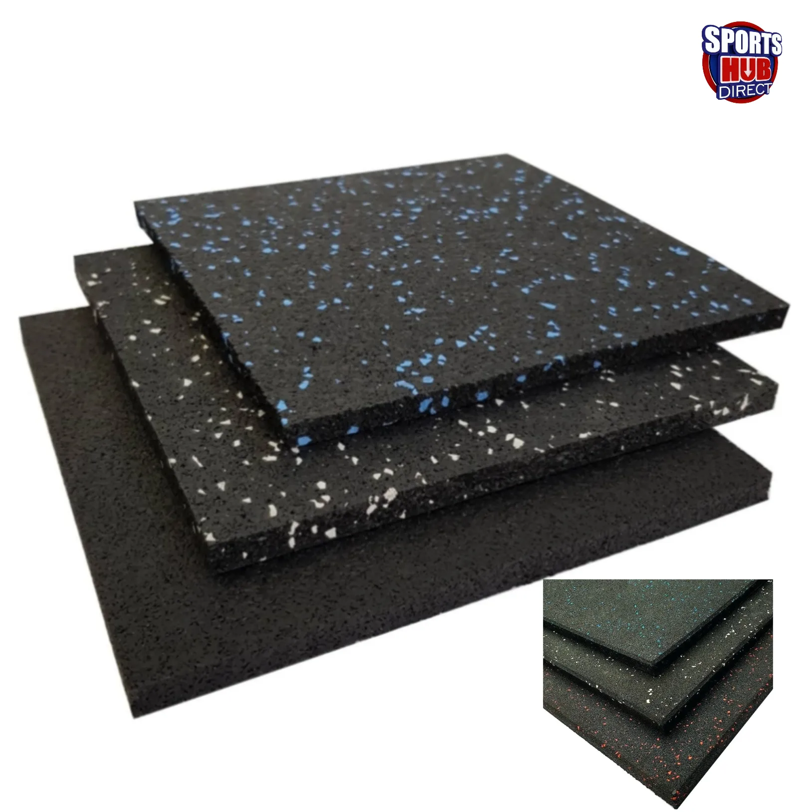 Pro Rubber Home Gym Mats Heavy Duty EDPM Tiles 50cm X 50cm  with 15mm 20mm 25mm Thickness