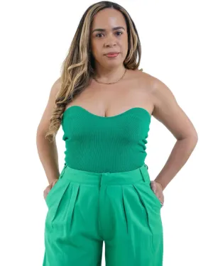Regina’s Emerald/Green Rib Corset Strapless Women’s Top