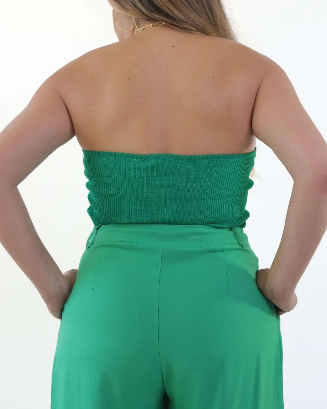 Regina’s Emerald/Green Rib Corset Strapless Women’s Top