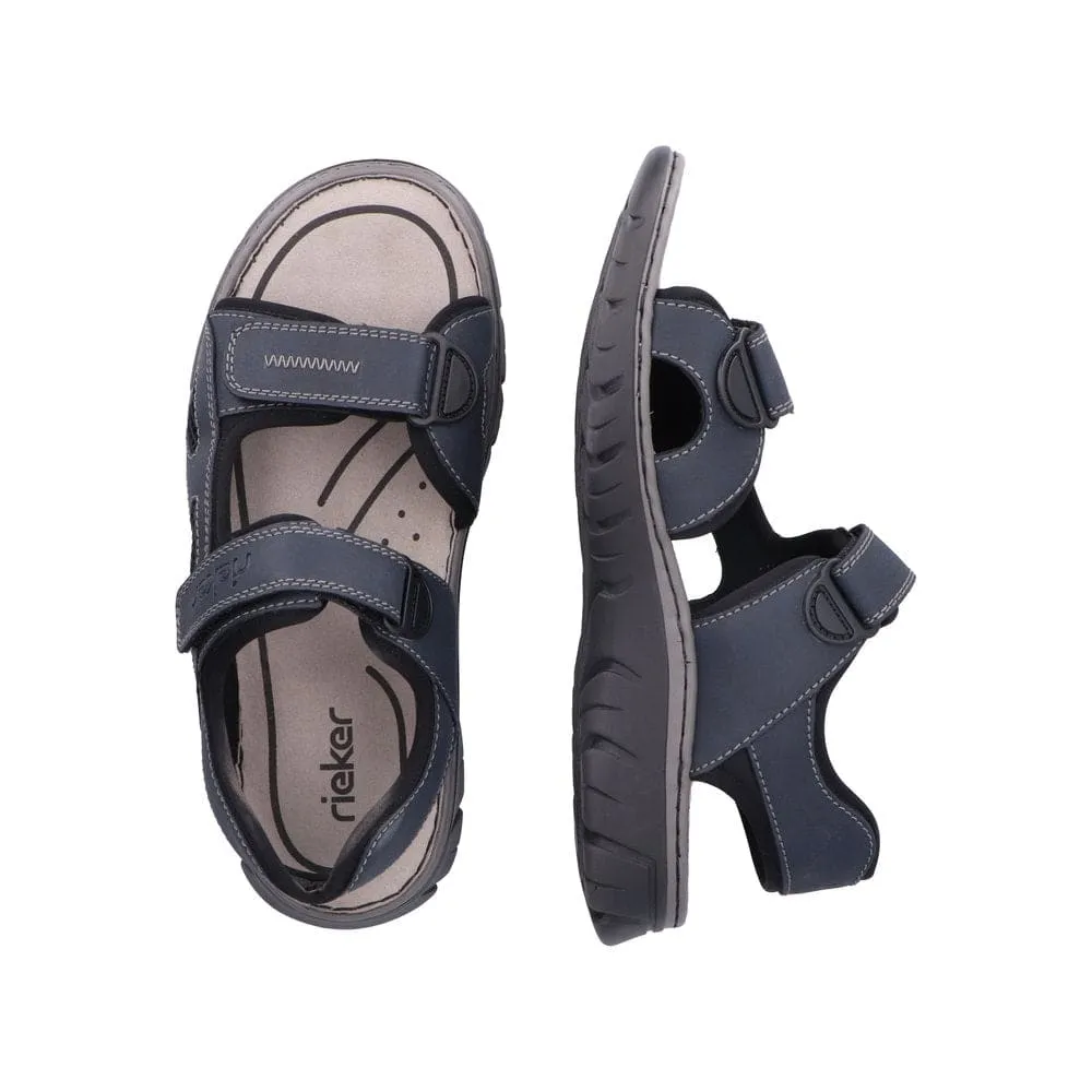 Rieker 26761-14 Mens Navy Touch Fastening Walking Sanda