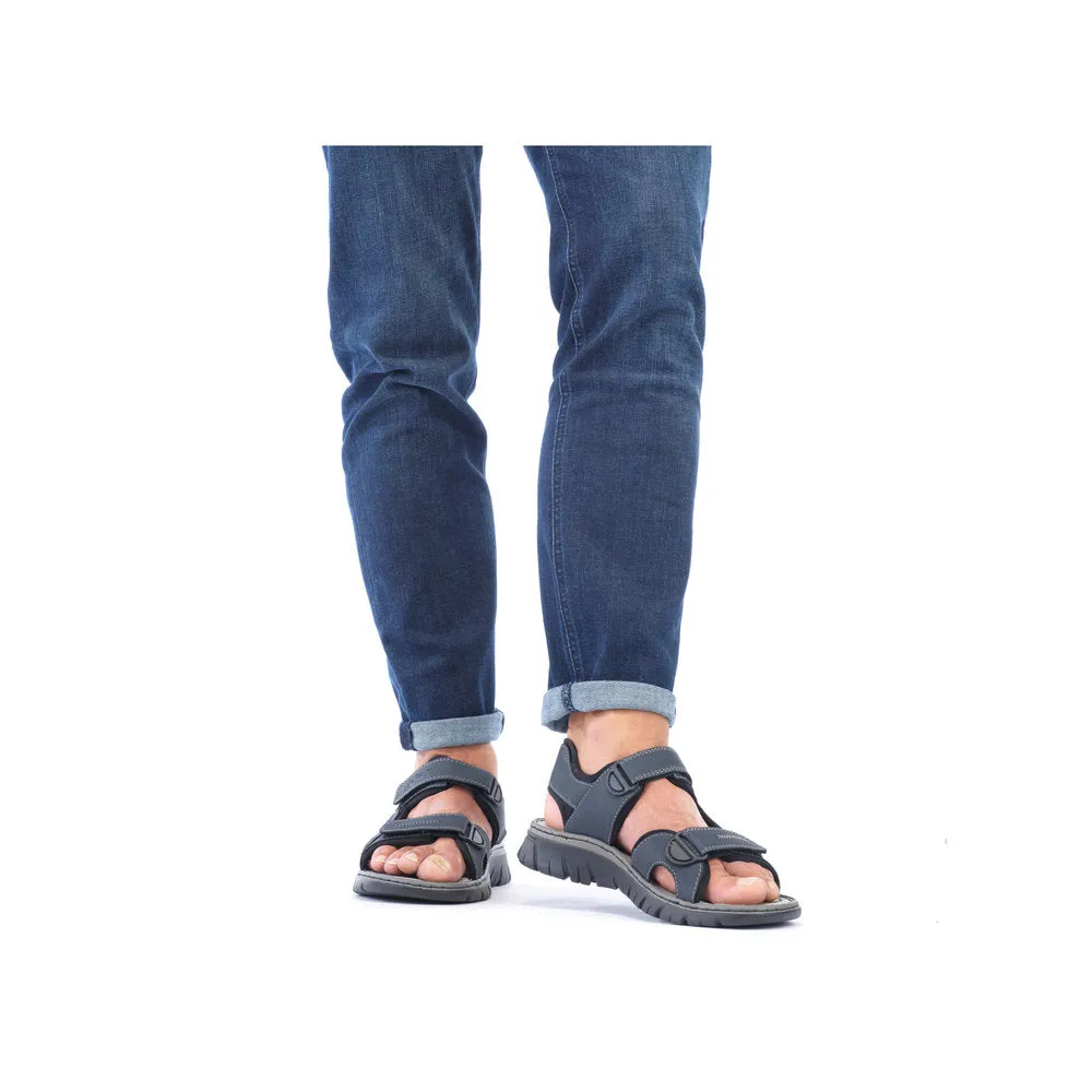 Rieker 26761-14 Mens Navy Touch Fastening Walking Sanda