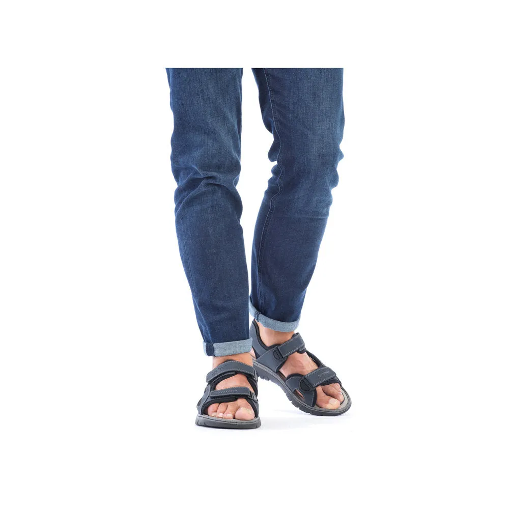 Rieker 26761-14 Mens Navy Touch Fastening Walking Sanda