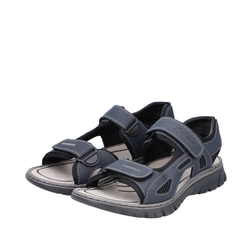 Rieker 26761-14 Mens Navy Touch Fastening Walking Sanda