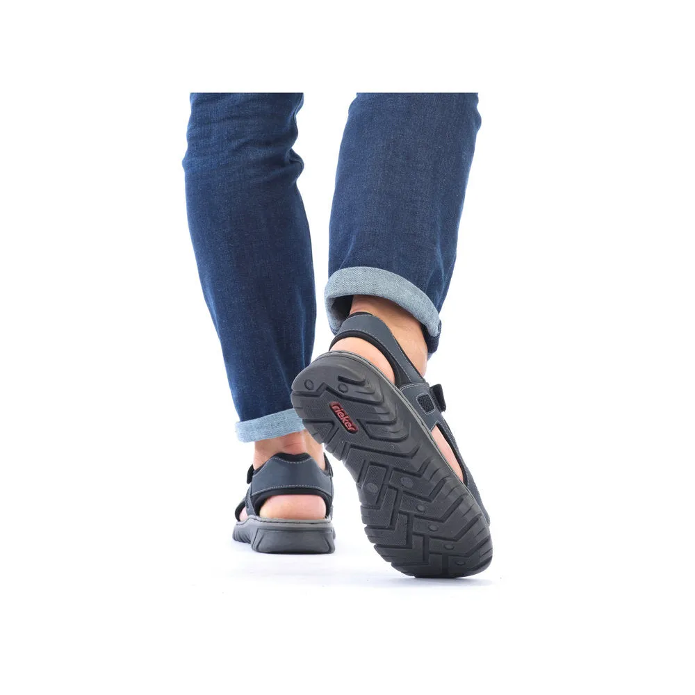 Rieker 26761-14 Mens Navy Touch Fastening Walking Sanda