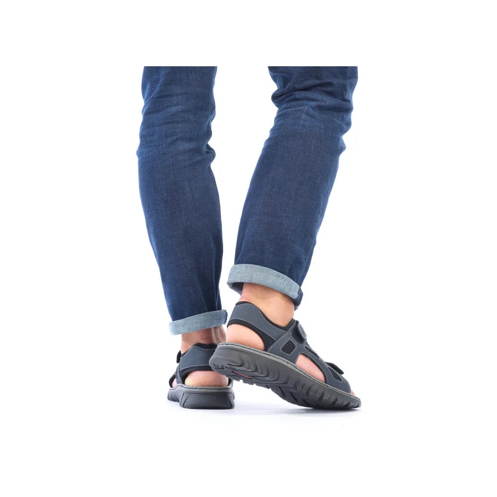 Rieker 26761-14 Mens Navy Touch Fastening Walking Sanda