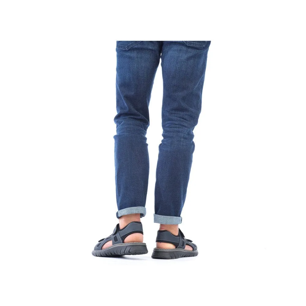 Rieker 26761-14 Mens Navy Touch Fastening Walking Sanda