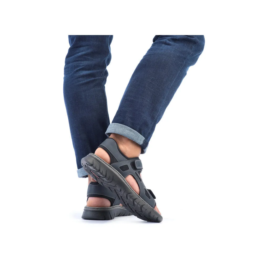 Rieker 26761-14 Mens Navy Touch Fastening Walking Sanda