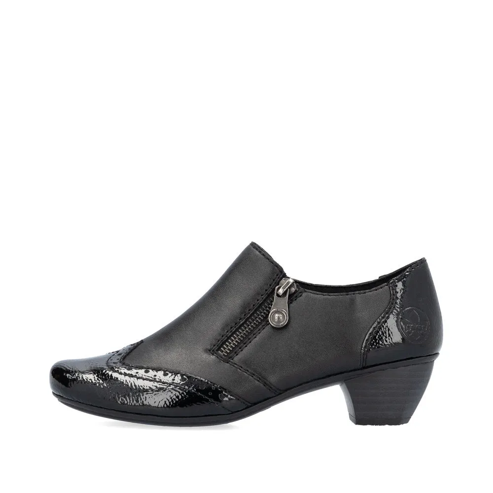 Rieker Trouser Shoes Black Work Shoes Zip 41757-00