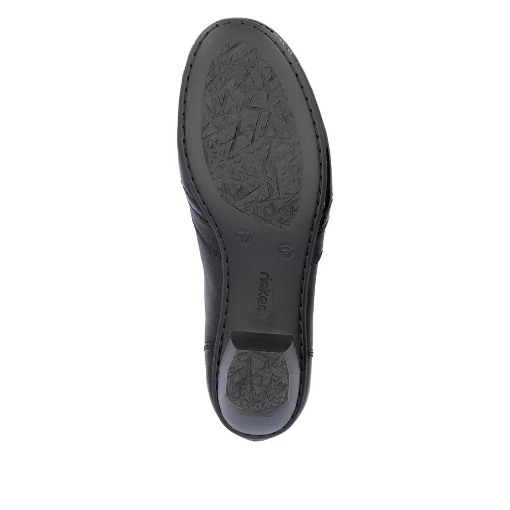 Rieker Trouser Shoes Black Work Shoes Zip 41757-00